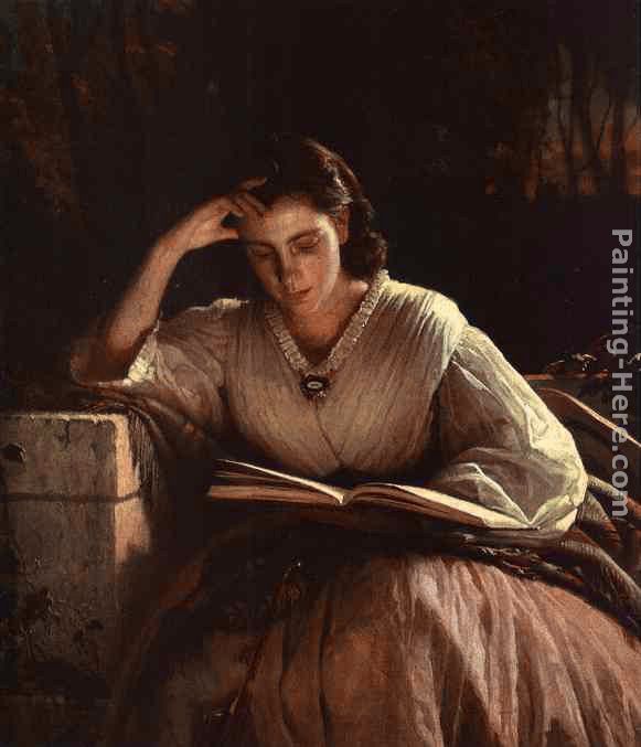 Sophia Kramskaya Reading painting - Ivan Nikolaevich Kramskoy Sophia Kramskaya Reading art painting